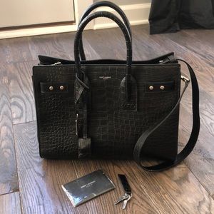SAC DE JOUR SOUPLE SMALL IN CROCODILE EMBOSSED